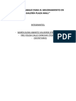 Plan de Trabajo para El Mejoramiento en Galería Plaza Mall