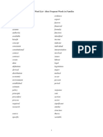 Sublist 1 of The Academic Word List - Most Frequent Words in Families