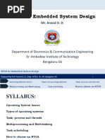 RTOS For Embedded System Design: Mr. Anand H. D