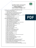 Revision Worksheet of Chapter 5, 6,7