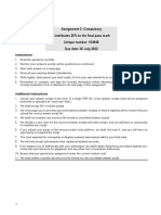 Assignment 3: Compulsory Contributes 25% To The Final Pass Mark Unique Number: 164948 Due Date: 05 July 2022