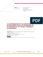 La Investigación de La Enseñanza de La Educación Física. en Búsqueda de La Densidad en Un Campo Complejo y Acomplejado