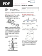 Prueba de Desarrollo II Mecanica de Materiales II 2 - SOL