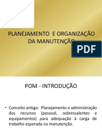 Planejamento e Organização Da Manutenção