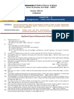 XI Physics: Chapter - 2 Assignment - Units and Measurements