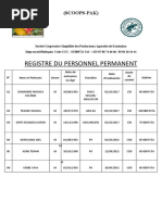 Registre Du Personnel Permanent Et Non Permanent