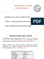 Separación Bulk Cu - PB