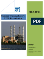 NTPC Kayamkulam Training Report