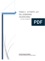 Tema 5. Primera Parte. Ley Del Gobierno Valenciano