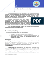 SHS-Physical Science (Biological Macromolecules) : I-Introductory Content