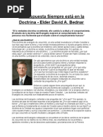 La Respuesta Siempre Está en La Doctrina - Elder David A. Bednar