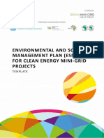 Environmental and Social Management Plan (Esmp) For Clean Energy Mini-Grid Projects