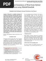 Modeling and Simulation of Wind Solar Hybrid System Using Matlab/Simulink