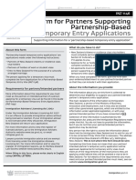 Temporary Entry Applications: Form For Partners Supporting Partnership-Based