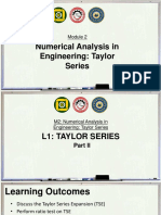 Numerical Analysis in Engineering: Taylor Series