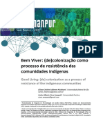 Bem Viver: (De) Colonização Como Processo de Resistência Das Comunidades Indígenas