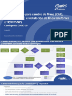 Procedimiento para Cambio de Firma CAF, Mudanza IXM e Instalación de Línea Telefónica ITP Covid-19 V3