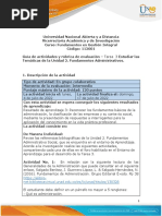 Guía de Actividades y Rúbrica de Evaluación - Unidad 2 - Tarea 3 - Estudiar Las Temáticas de La Unidad 2. Fundamentos Administrativos