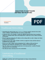 Introduction To Software Defined Networking: Prasanna A