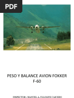 Peso y Balance Avion Fokker F-50