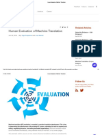 Human Evaluation of Machine Translation