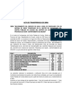 Acta Transferencia de Obra COCHAPAMPA