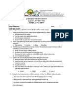 Agricrop Production-9 Quarter 3 S/Y 2021-2022: Summative Test