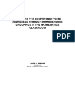 Action Research Report On Homogeneous Groupings in The Mathematics Classroom