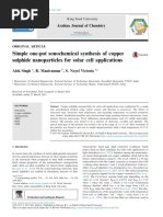 2015, Simple One-Pot Sonochemical Synthesis of Copper