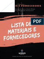 Lista de Materiais e Fornecedores