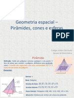 Geometria Espacial - Piramides, Cones e Esferas