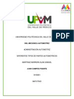 Diferentes Tipos de Partes Automotrices