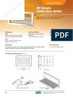 RV Single Deflection Grille: Materials Size Surface Finish