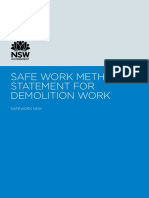 Safe Work Method Statement For Demolition Work: Safework NSW