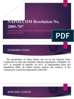 NAPOLCOM Resolution No. 2009-707: Approving The Standard Specifications For Police Blotter