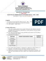 Minutes Format - Election of Pta Officers