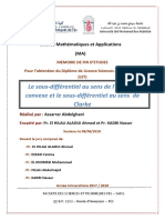 Le Sous-Différentiel Au Sens de L'analyse Convexe Et Le Sous-Différentiel Au Sens de Clarke - Abdelghani ASSARRAR