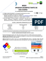 MSDS Limpiador Desinfectante