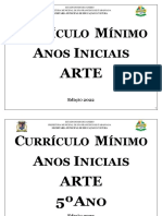 ARTE 5º Ano - Fund I - CURRÍCULO MÍNIMO REDUZIDO 2022