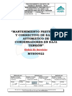 Pets - Mantto Preventivo y Correctivo de Banco Automático de Condensadores en BT