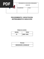 Procedimiento de Capacitaciones Entrenamiento e Inducción