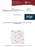 Avaliação - EDUCAÇÃO COGNITIVA, DESENVOLVIMENTO HUMANO, INTERVENÇÃO E AVALIAÇÃO