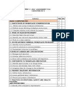 Luna - Form 1.1 Self - Assessment Tool