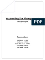 Accounting For Management: Group Project