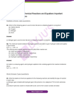 Class 10 Chapter 1 Chemical Reactions and Equations Important Questions With Answers