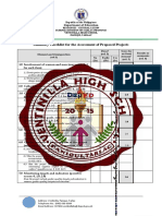 Summary Checklist For The Assessment of Proposed Projects