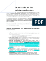 Formas de Entrada en Los Mercados Internacionales