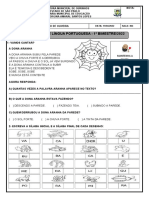 304 Avaliação de Língua Portuguesa 1º Bimestre 2022