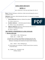 Acids, Bases and Salts Notes - X