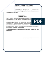 CERTIFICADO DE TRABAJO Maria J